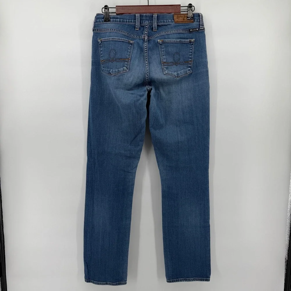 Lucky Brand Sofia Straight Leg Jeans Womens 10/30 Long Blue Medium Wash Mid Rise